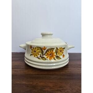Vintage c 1970s Capri Bake Serve'n Store Stoneware Lidded Casserole Dish
